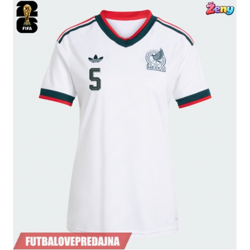 Lacne Ženy Futbalové dres Mexiko Johan Vasquez #5 MS 2026 Krátky Rukáv - Preč